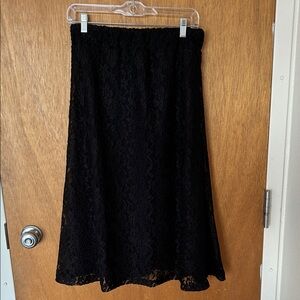 Chic Black Lace A-Line Skirt